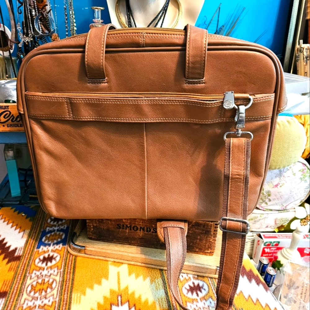 Mancini Leather Briefcase Laptop Shoulder Bag